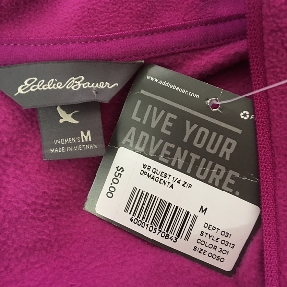 Eddie Bauer Quest ΒΌ Zip Pullover Top Jacket Super Soft Plush Fleece Magneta - Picture 12 of 16